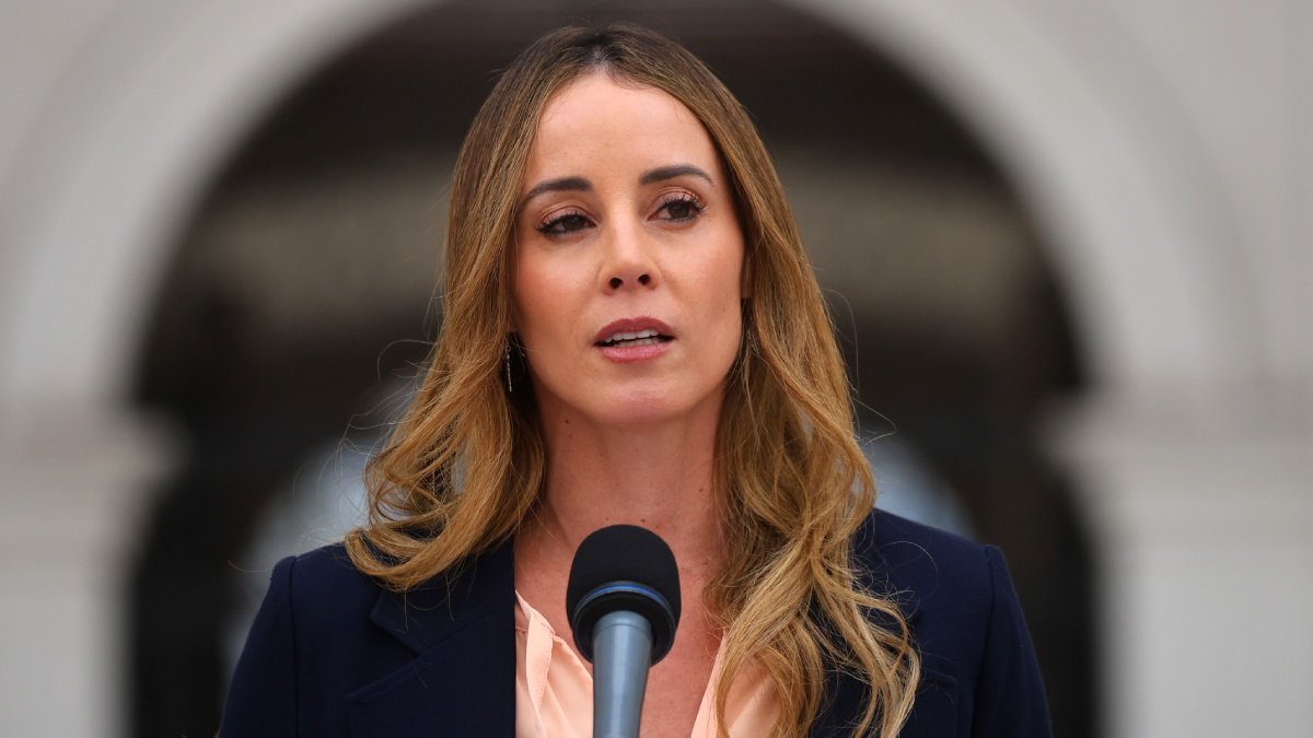 Periodista reportando noticias