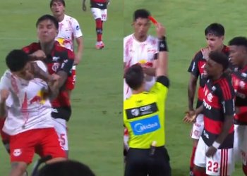 Pegó un combo: Erick Pulgar fue expulsado en derrota por goleada de Flamengo