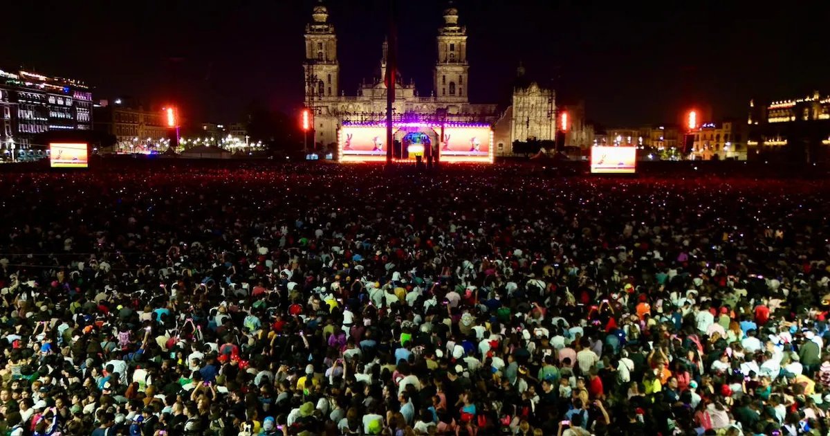 Más de 230 mil personas se reunieron en masivo concierto de 31 Minutos en el Zócalo de Ciudad de México