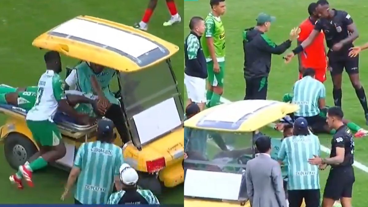[VIDEO] Insólito: Carro médico atropelló a futbolista mientras retiraba a otro lesionado en Ecuador