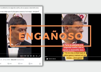 Engañoso: Parisi no dijo que apoyará a Jara en eventual balotaje, video fue recortado