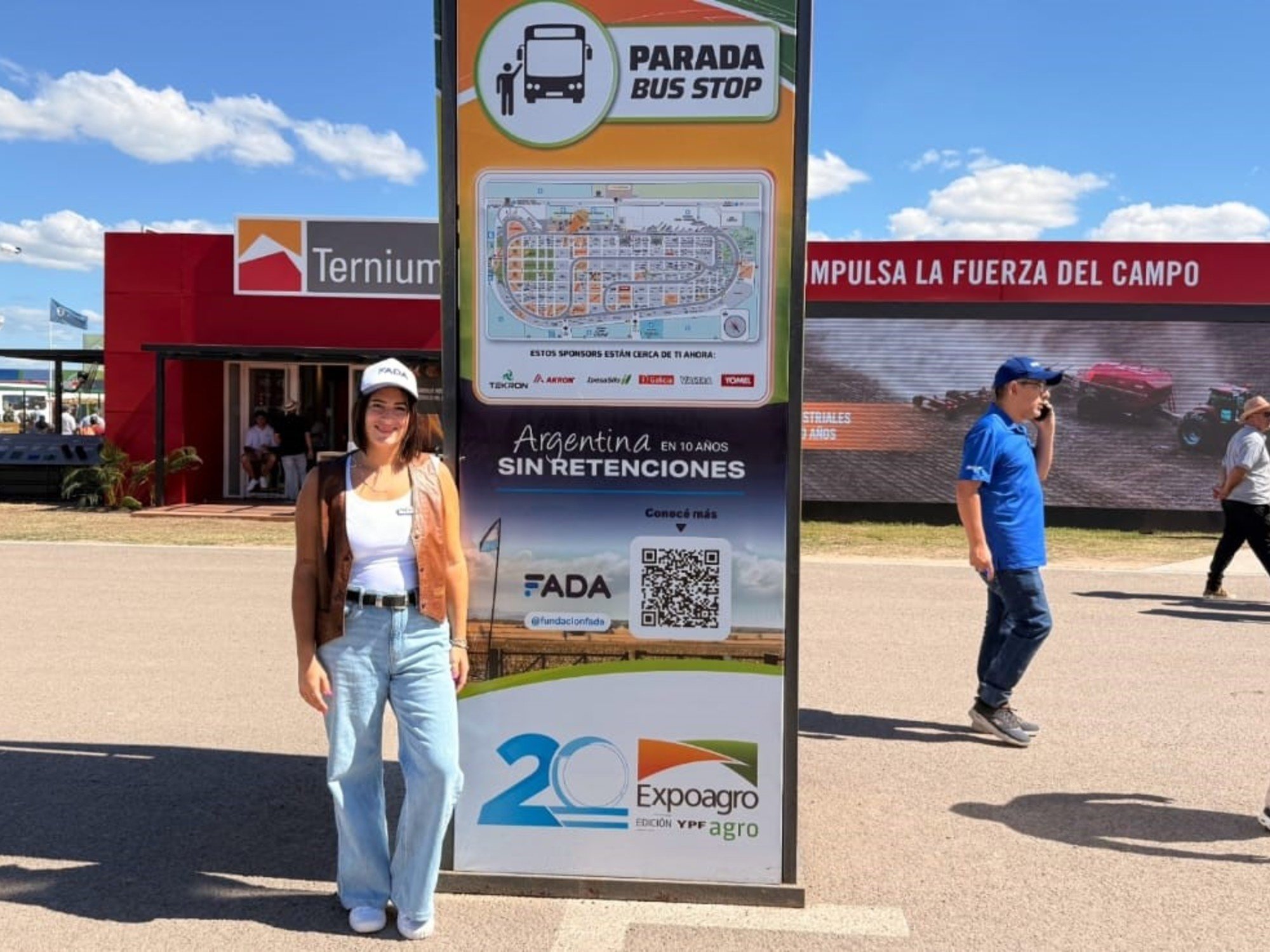 Fada difundió sus mensajes sobre retenciones en la cartelería de Expoagro