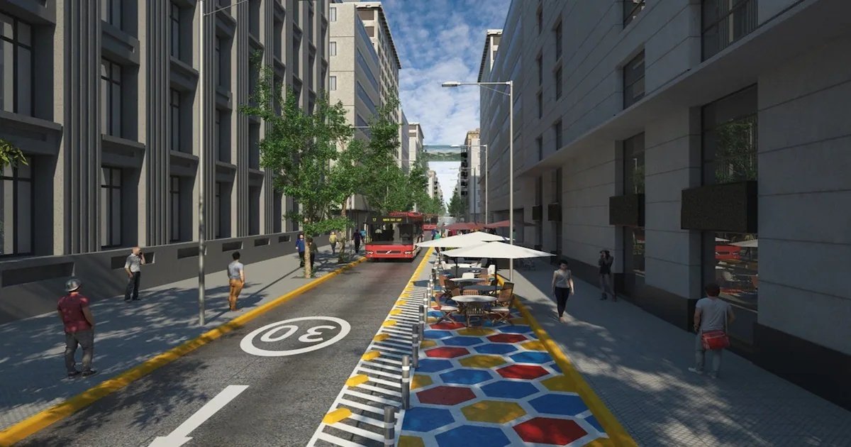 Vuelve el transporte público al paseo Bandera: podrán transitar solo buses de Red Movilidad